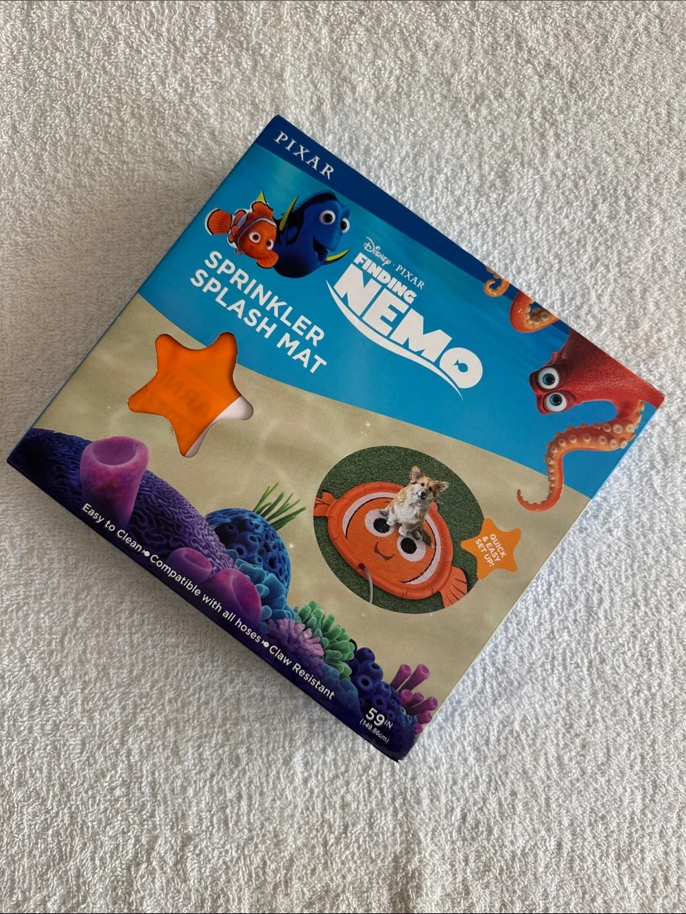 Disney Pixar Finding Nemo Orange Pet Sprinkler Splash Mat